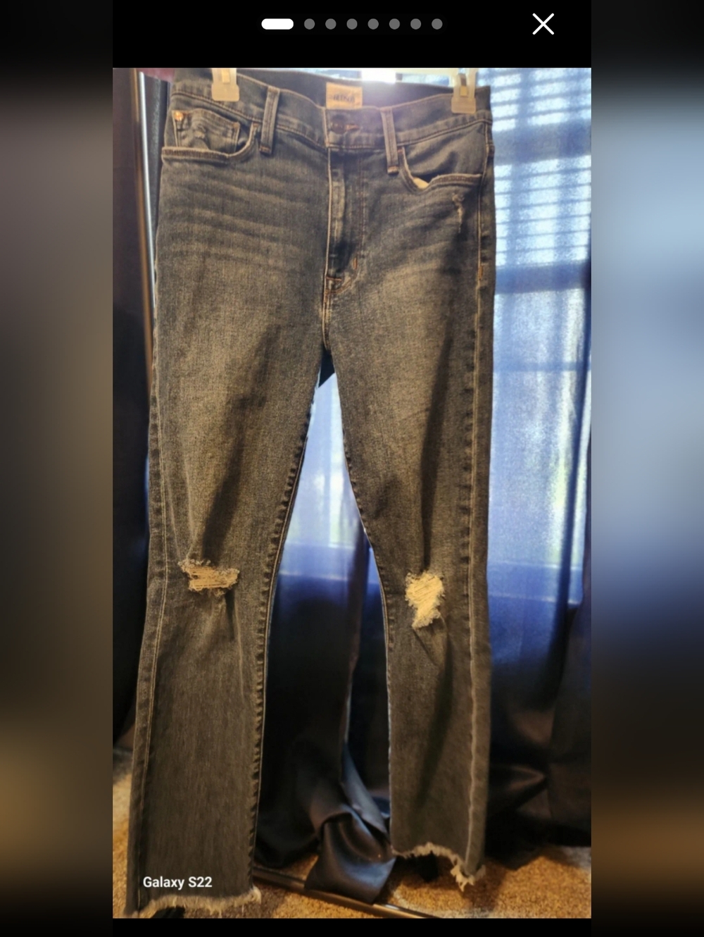 PRELOVED HUDSON USE SIZE 27 Women’s Distressed Straight-Leg Jeans - Black Wash